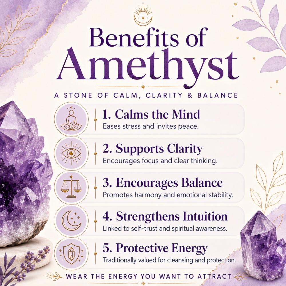 Lotus Amethyst Wrap Bracelet