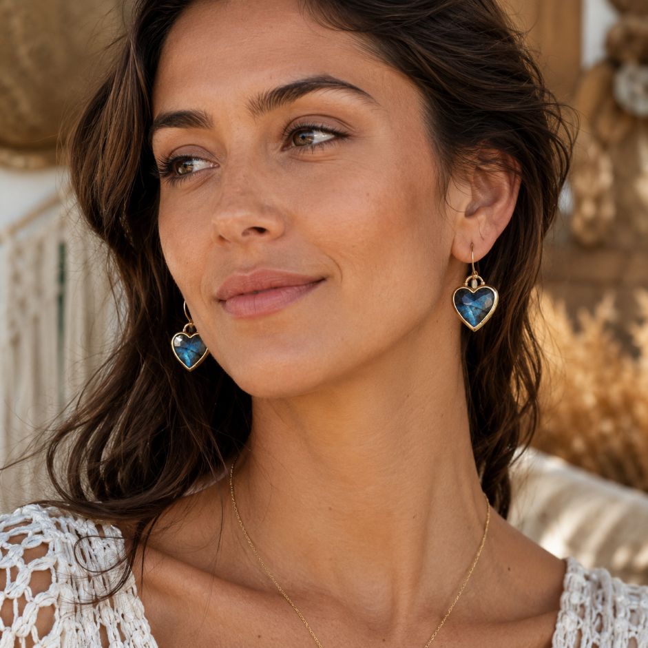 Elegant Crystal Heart Earrings