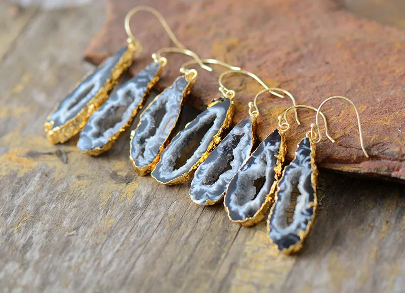 Druzy Geode Teardrop Earrings