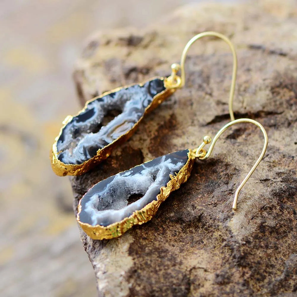 Druzy Geode Teardrop Earrings