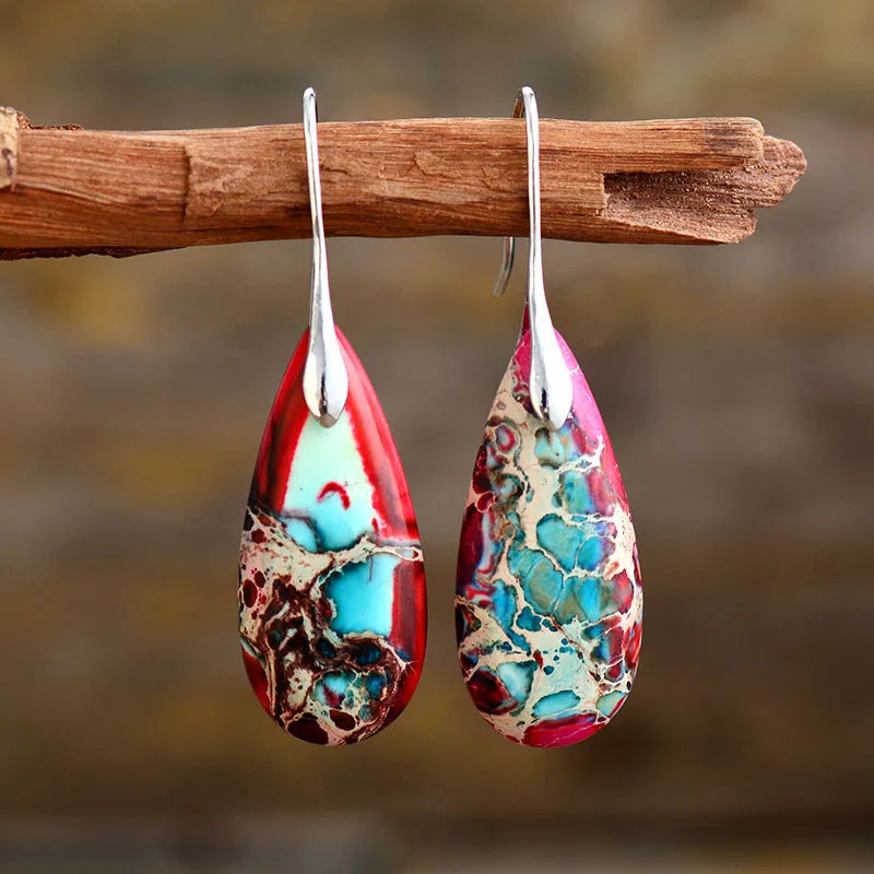 Ocean Fire Teardrop Earrings
