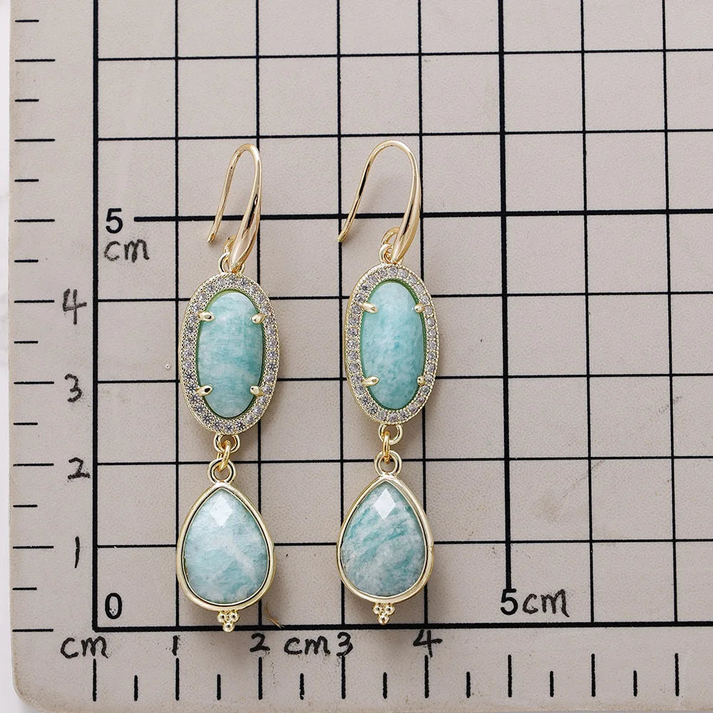 Deco Luxe Gemstone Teardrop Earrings