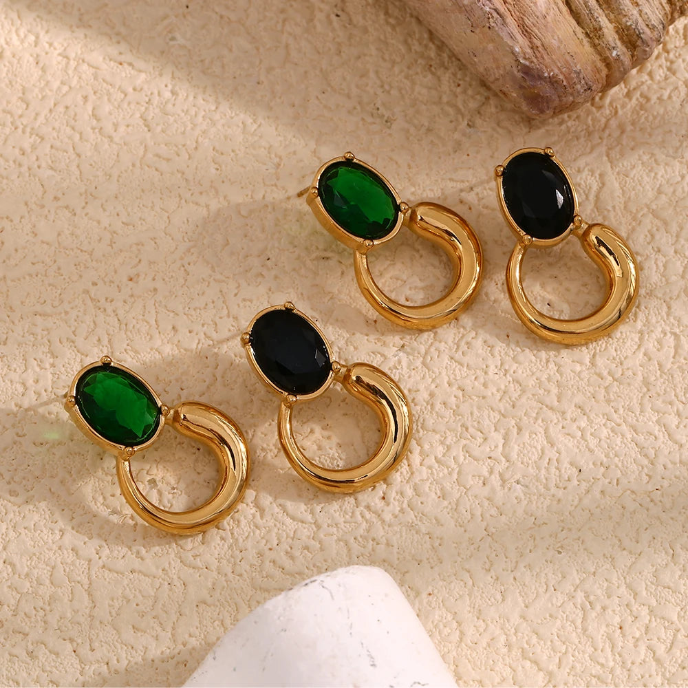 Midnight Enchantress Emerald Earrings