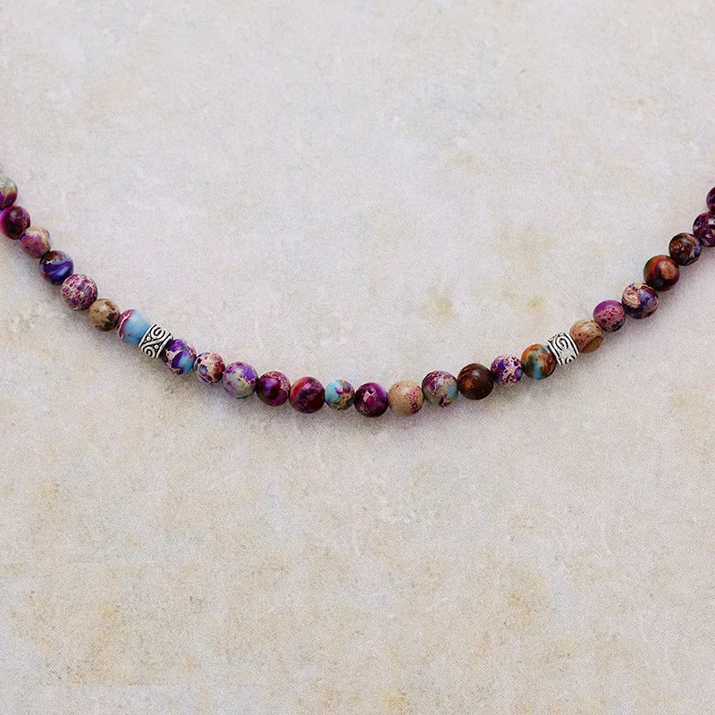 Minimalist Jasper Beaded Choker Necklace