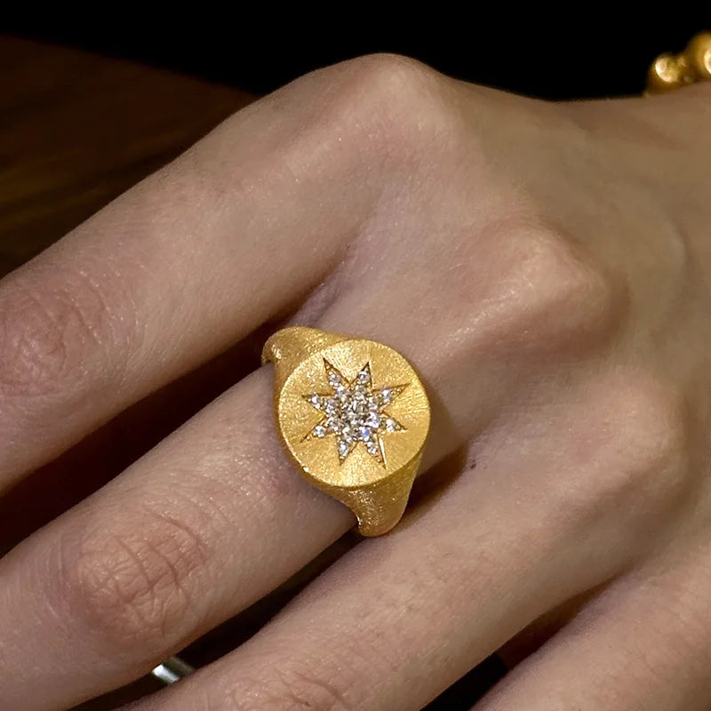 Starlit Octagon Cocktail Ring