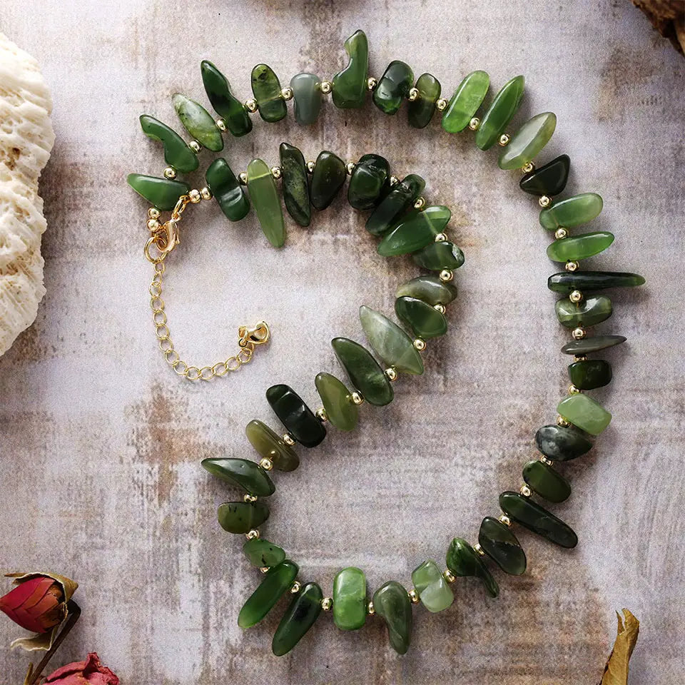 Earth Chip Stone Statement Choker - Jade