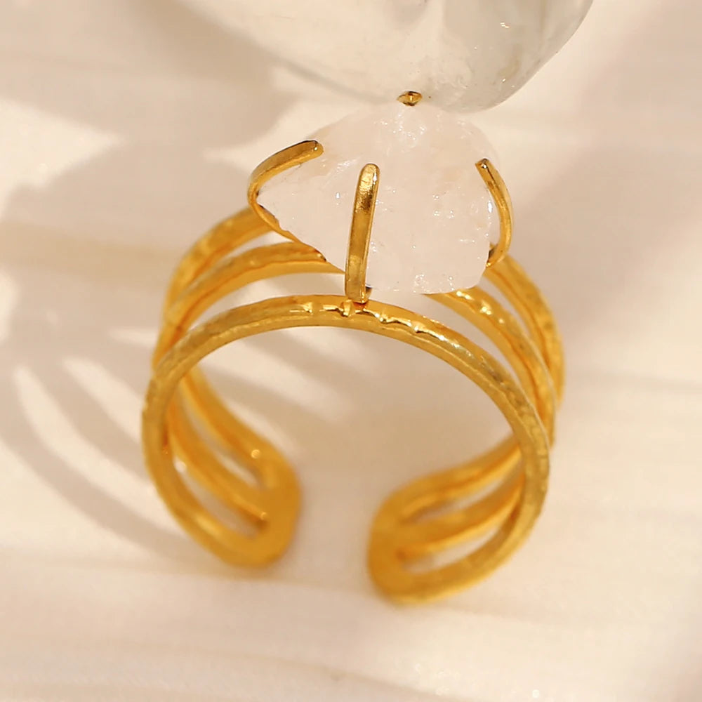 Geometric Crystal Cocktail Ring