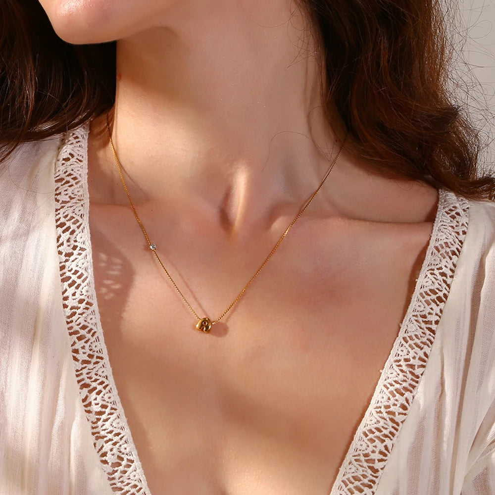 Luxe Golden Bubble Initial Necklace