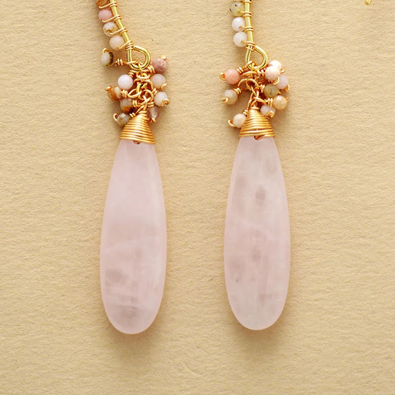 Elegant Amazonite & Gold Drop Earrings