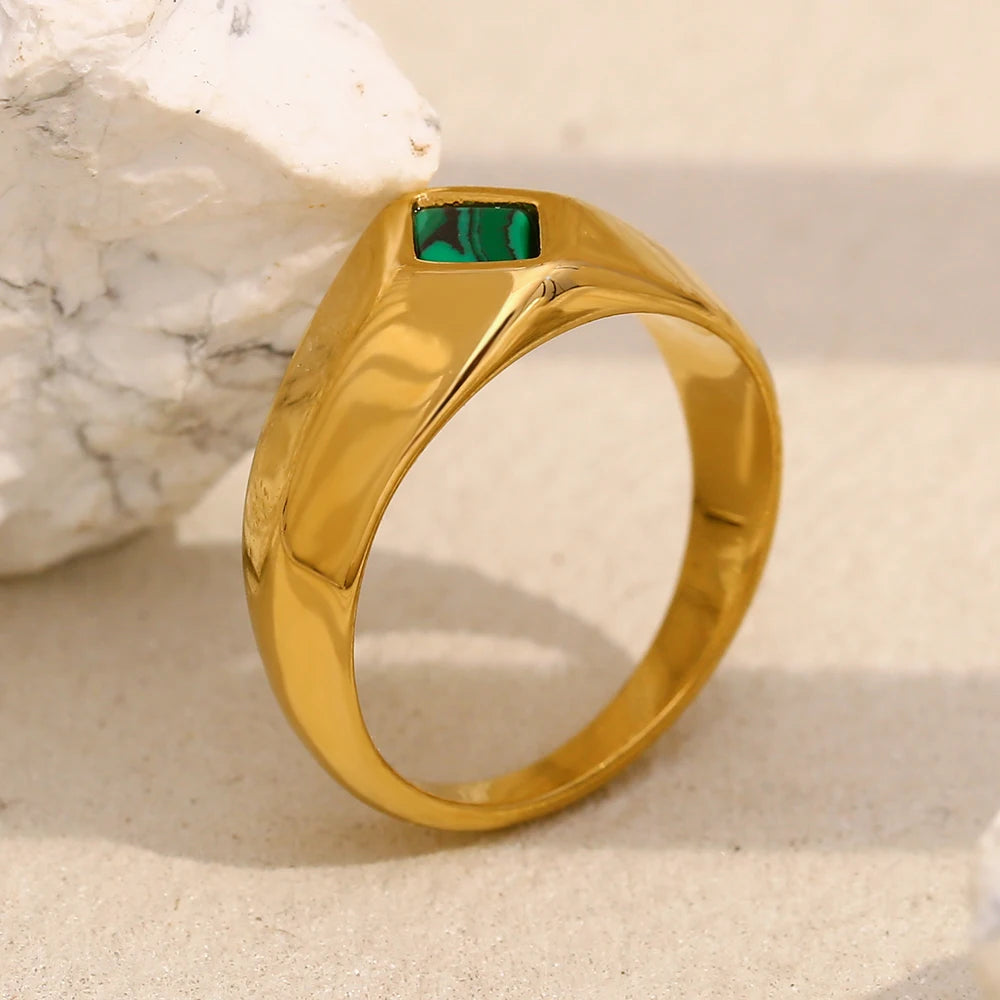 Malachite Talisman Ring