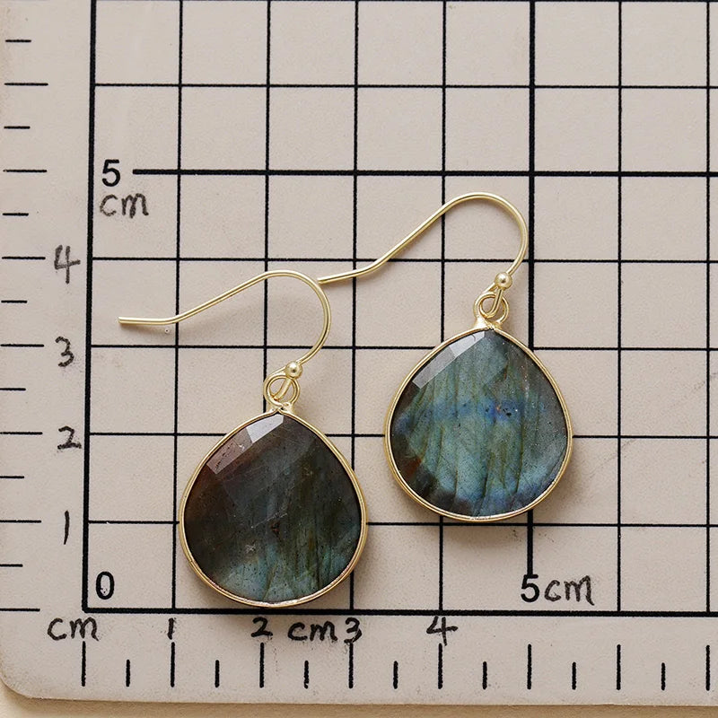 Healing Crystal Teardrop Dangle Earrings