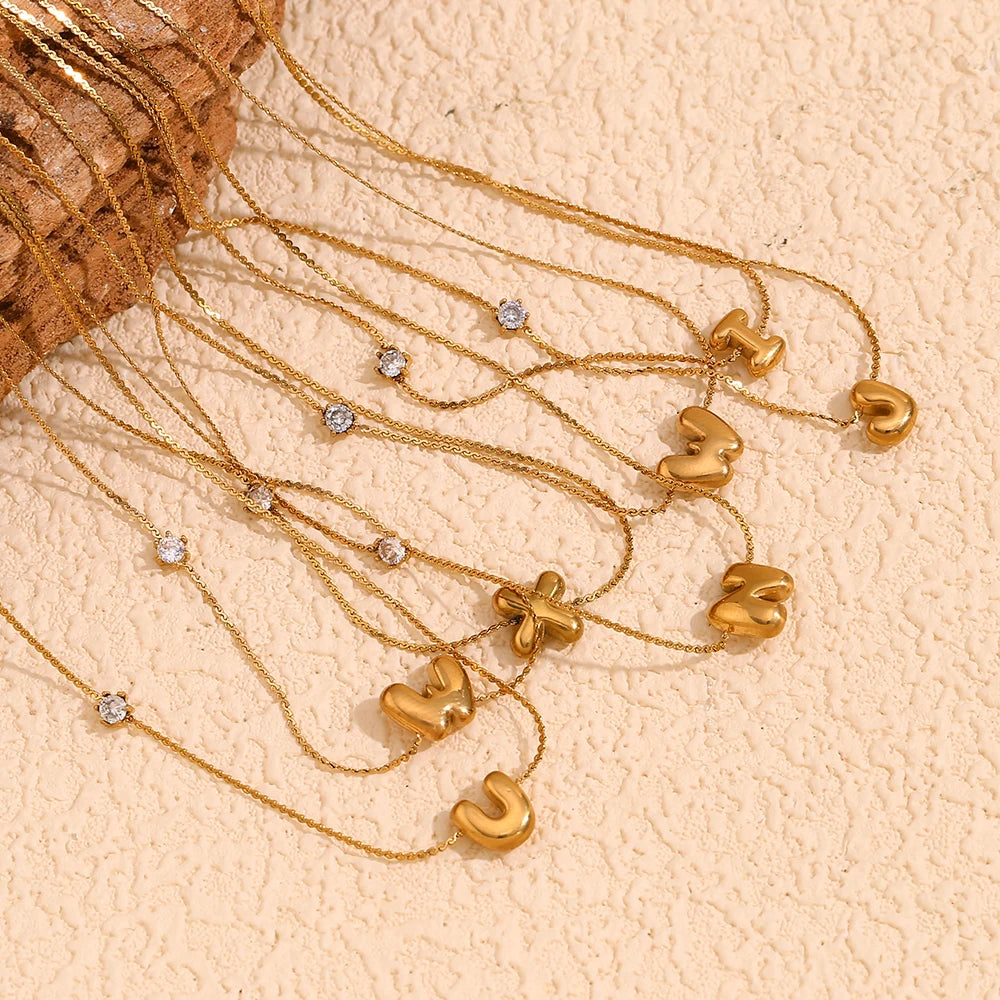 Luxe Golden Bubble Initial Necklace