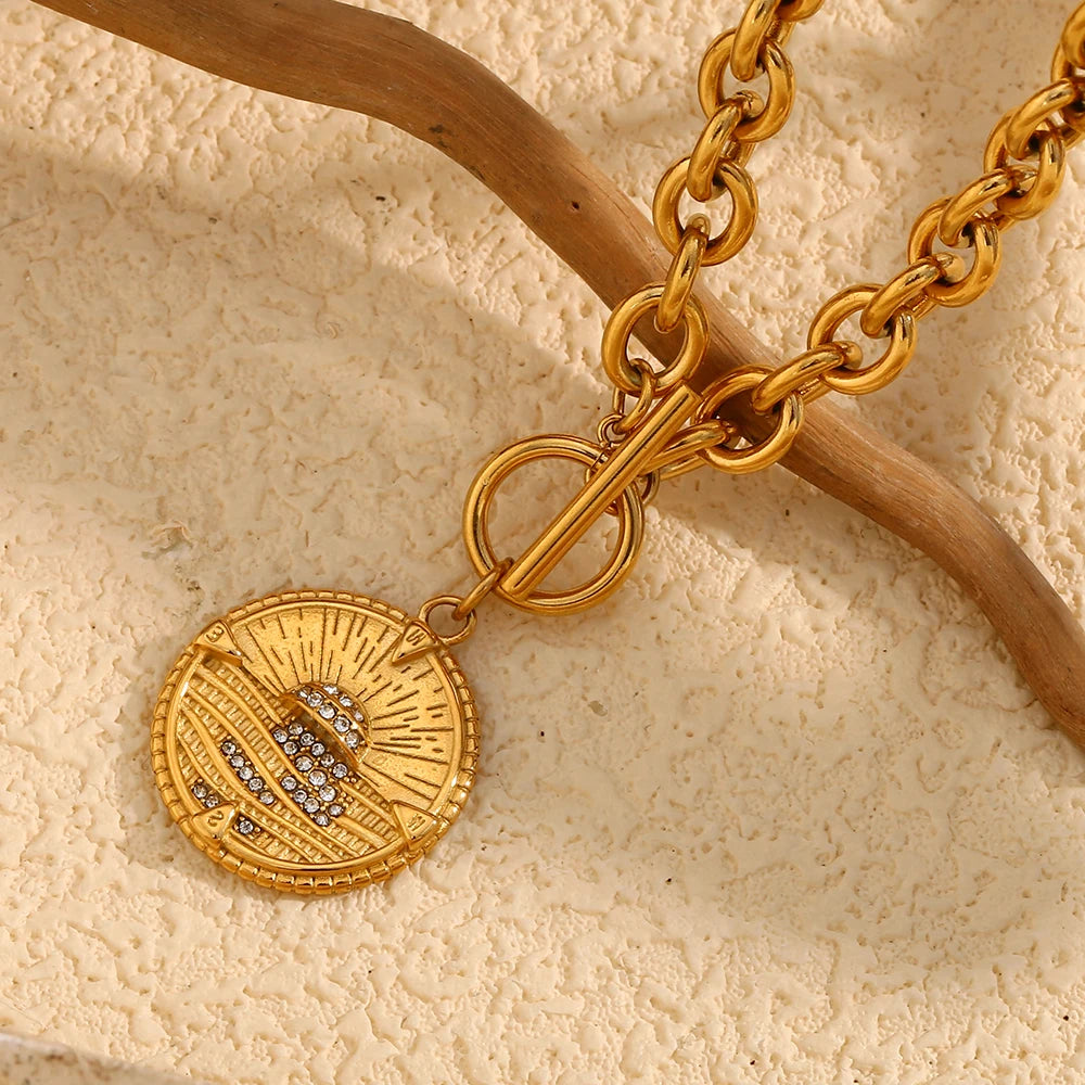 Rays of Renewal Sunrise Medallion Necklace