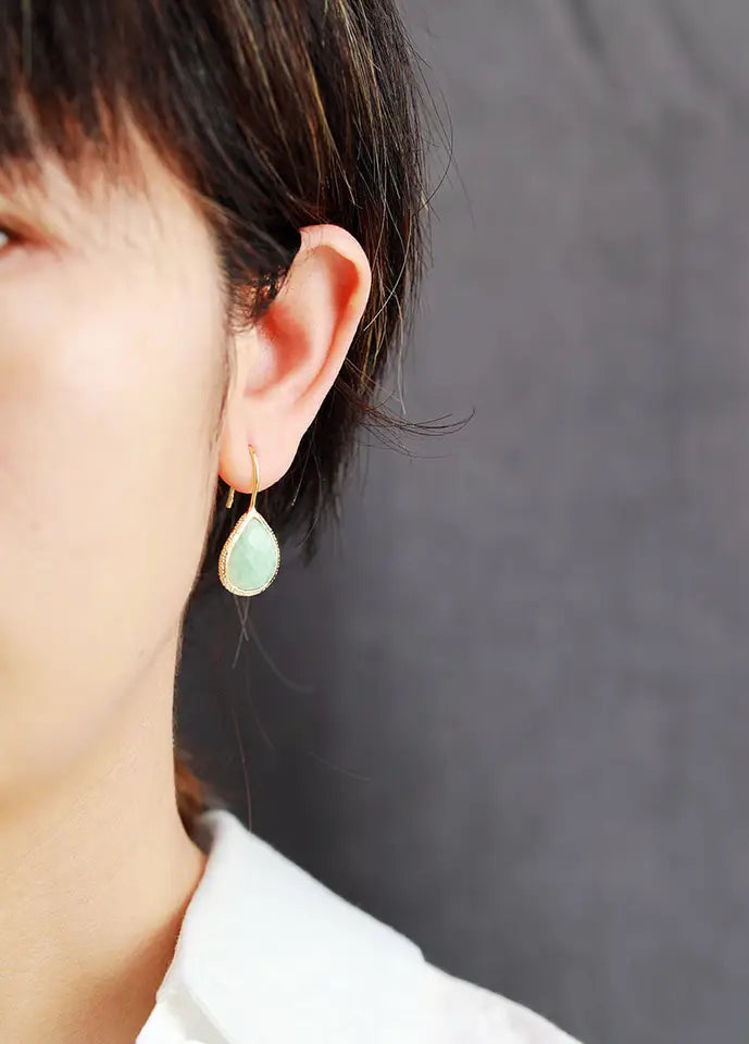 Clarity Amazonite Teardrop Earrings - detail 2