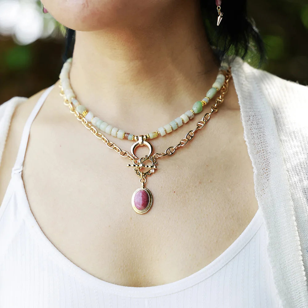 Luxurious Beaded Gemstone Necklace