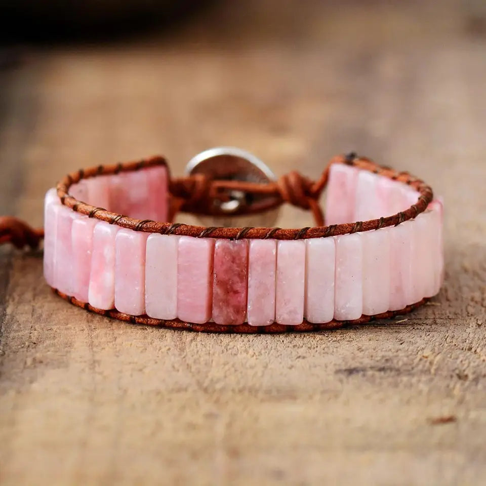 Wildflower Pink Opal Wrap Bracelet
