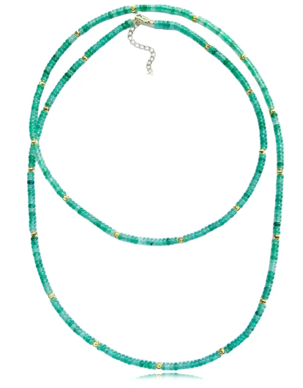 Green Aventurine Long Beaded Necklace