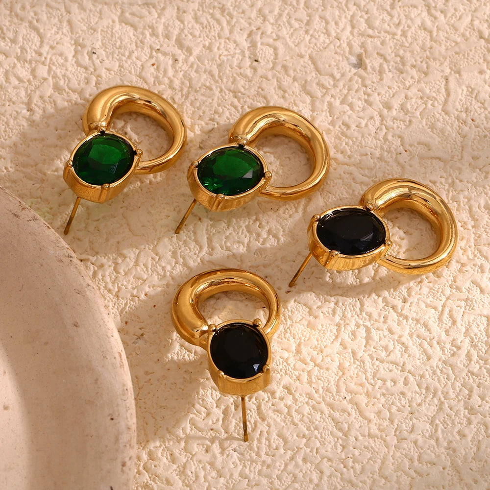Midnight Enchantress Emerald Earrings