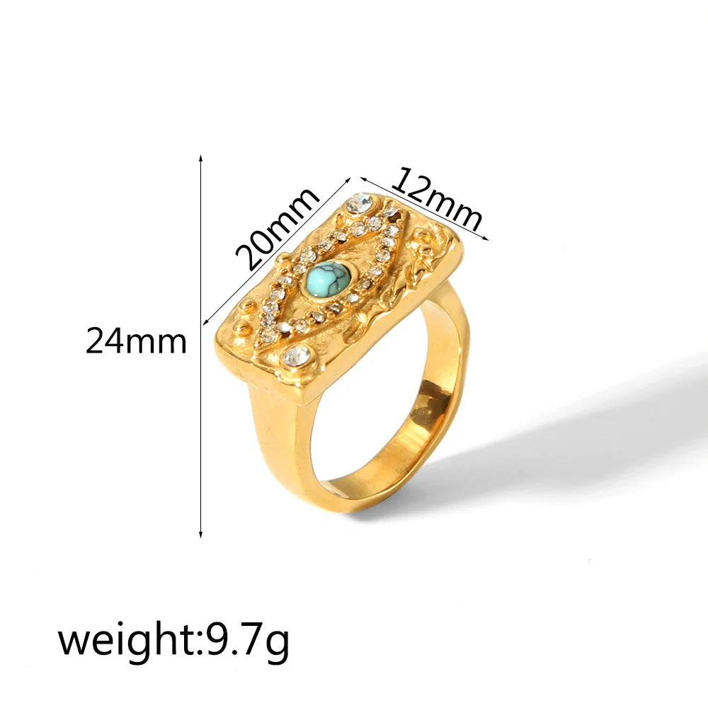 Lava-Hammered Texture Cocktail Ring