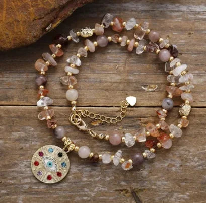 Earth Chip Stone Statement Choker - Crystal