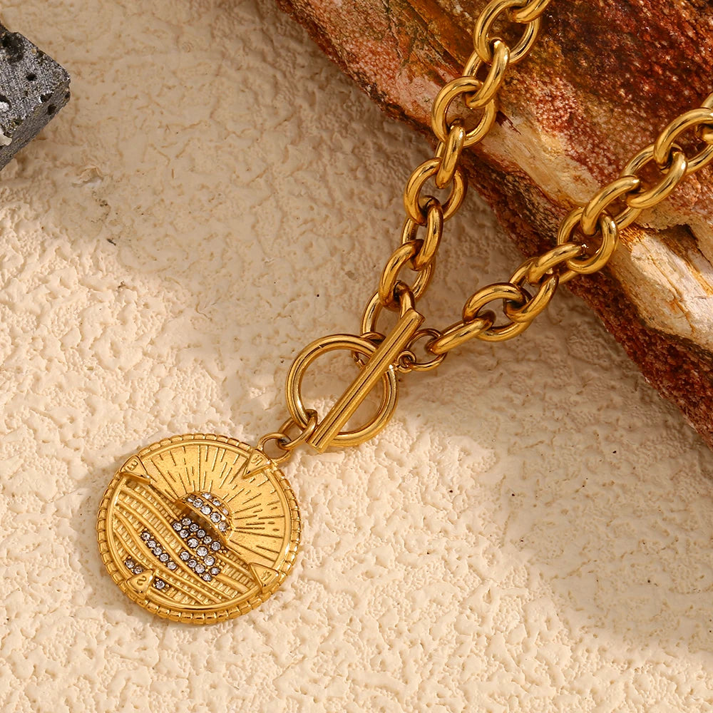 Rays of Renewal Sunrise Medallion Necklace