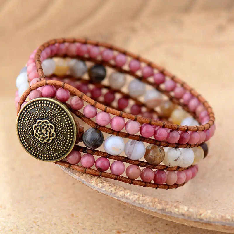 Grounded Rhodonite Jasper Wrap Cuff