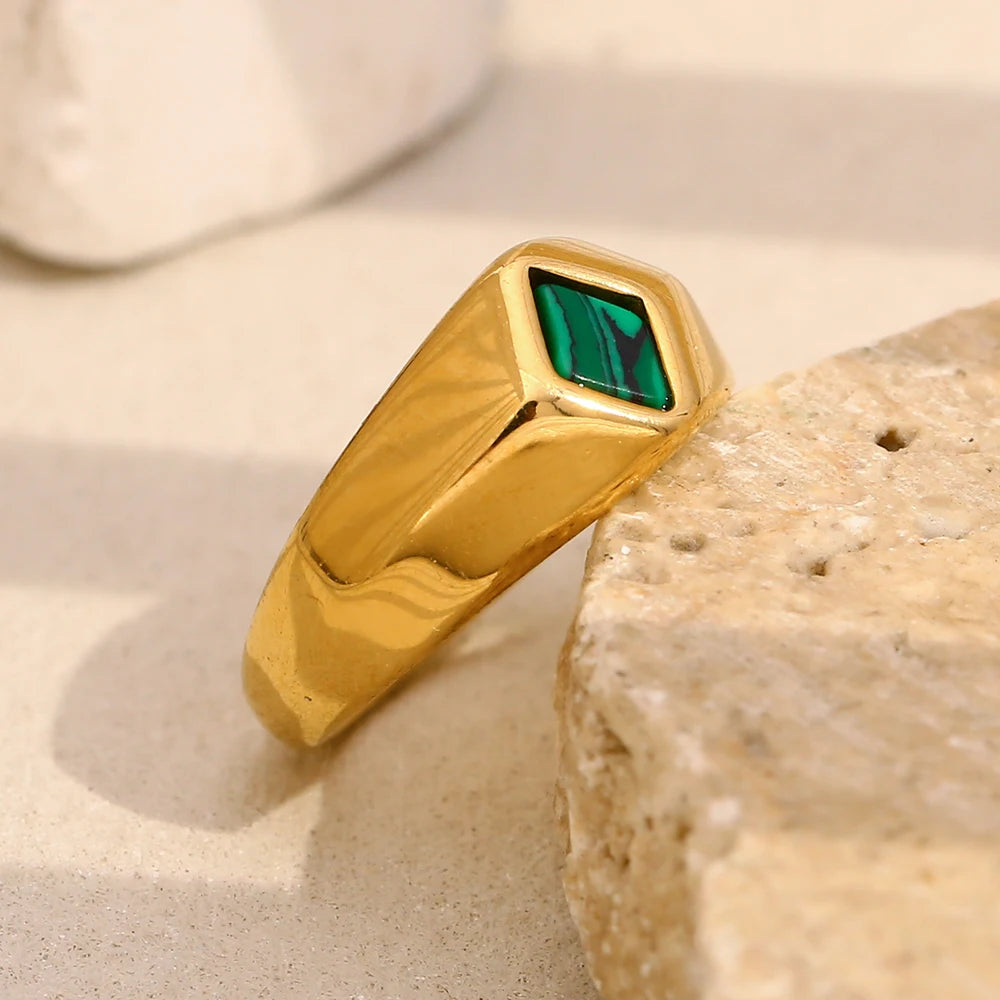 Malachite Talisman Ring