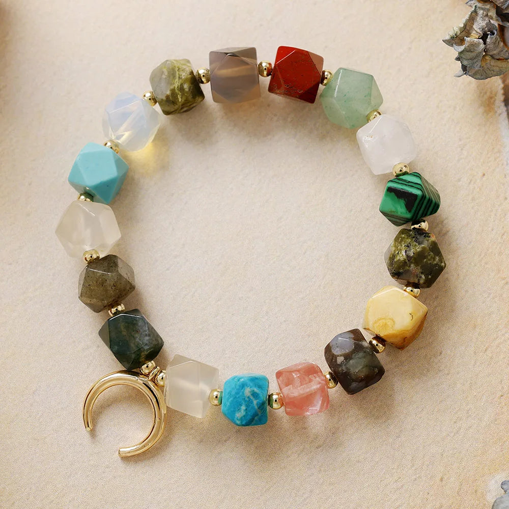 Decagon Beads Crescent Bracelet