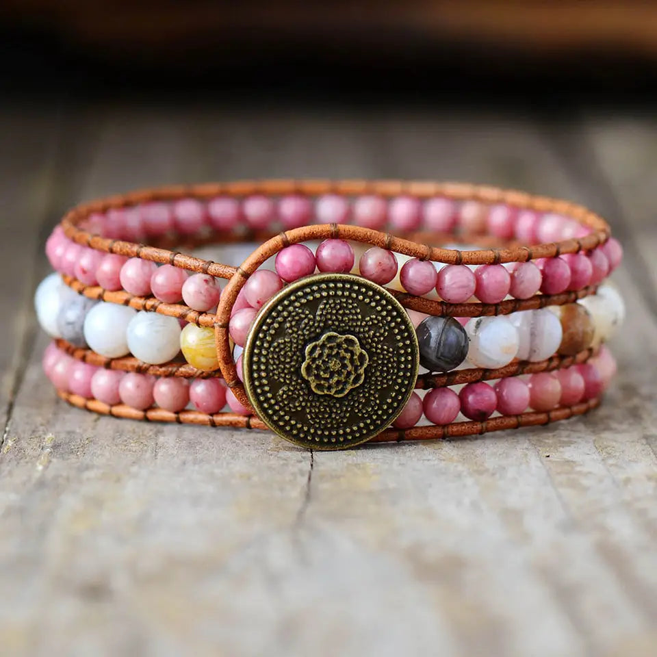 Grounded Rhodonite Jasper Wrap Cuff