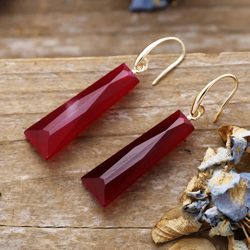 Geometric Crystal Drop Earrings