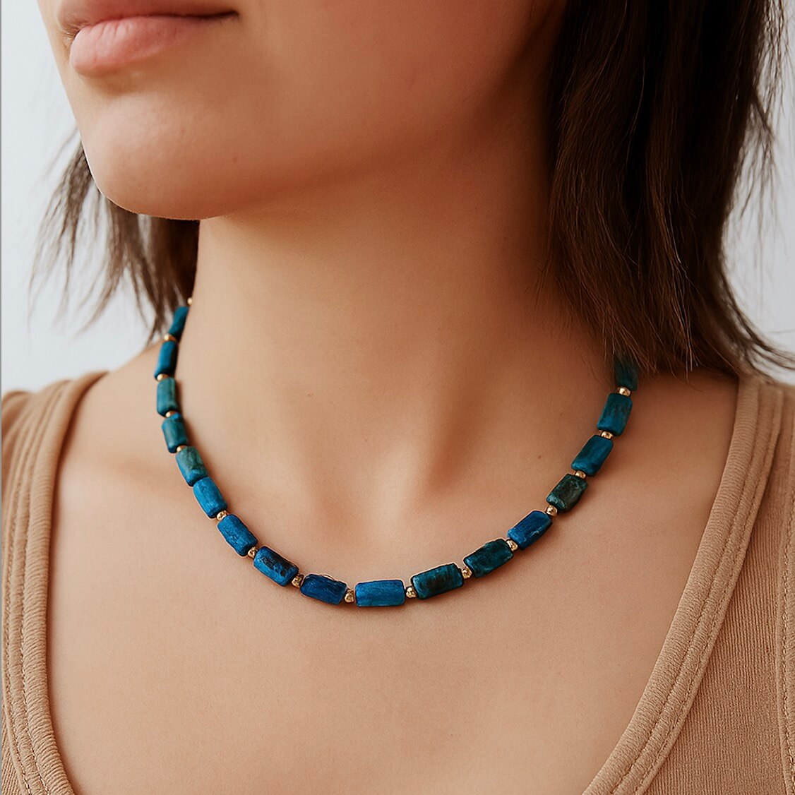 Natural Apatite Choker Necklace
