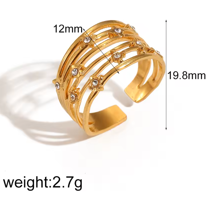 Lava-Hammered Texture Cocktail Ring