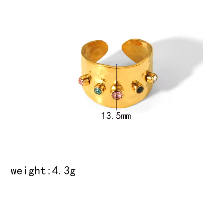 Lava-Hammered Texture Cocktail Ring