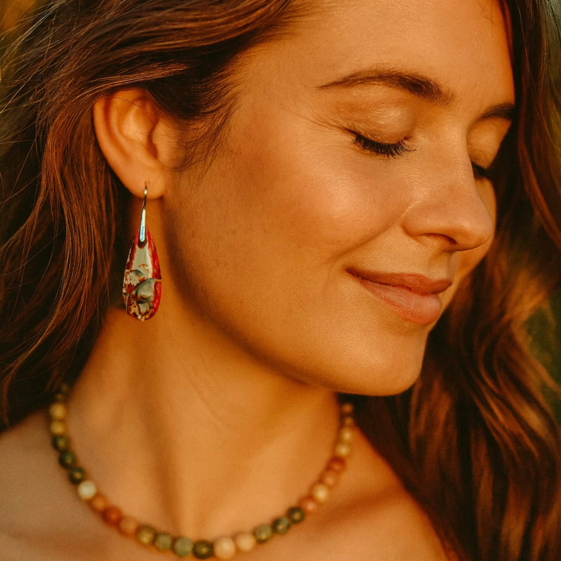 Ocean Fire Teardrop Earrings