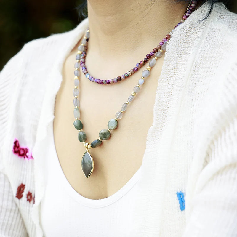 Minimalist Jasper Beaded Choker Necklace