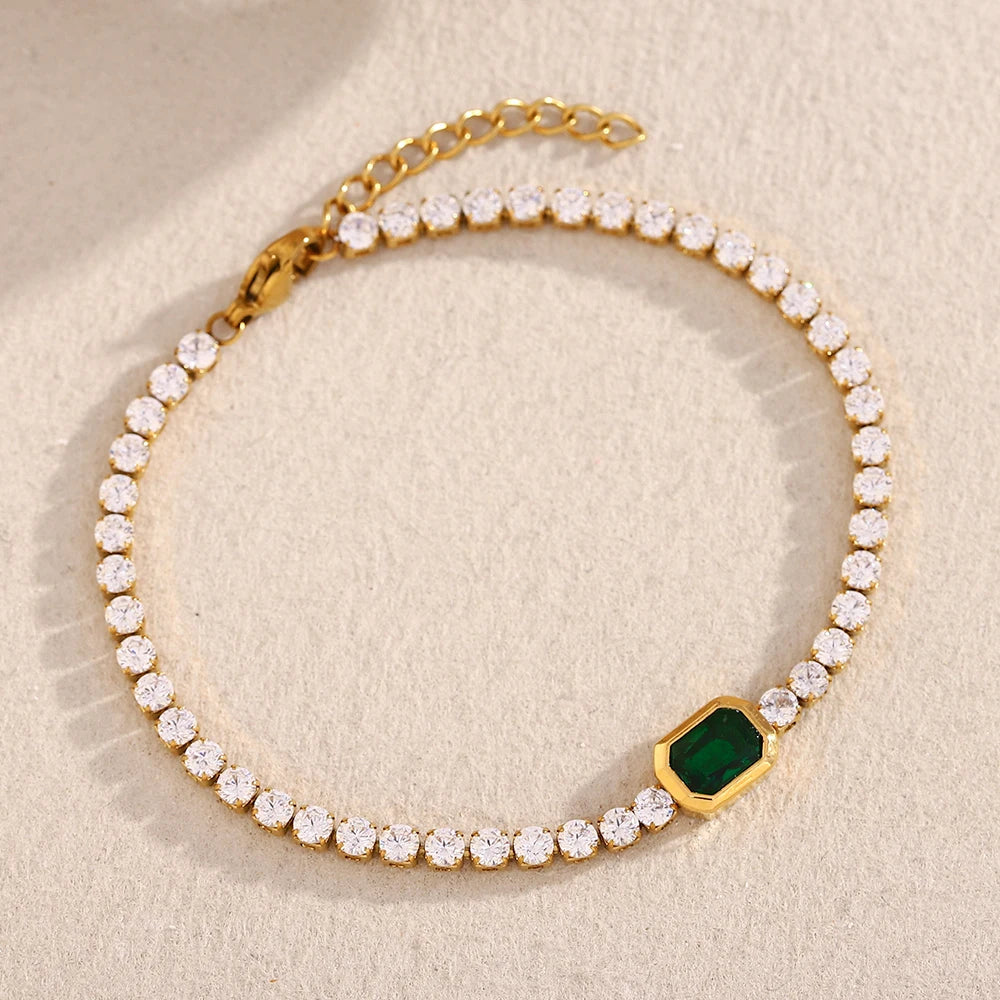 Colorful Zircon Tennis Bracelet