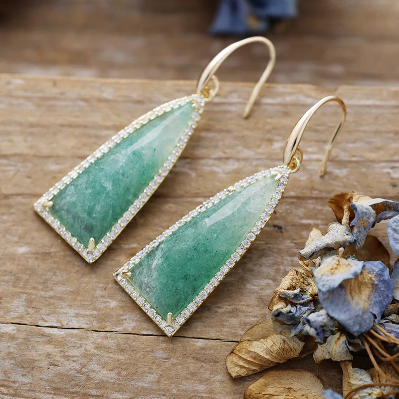 Art Deco Geometric Crystal Earrings