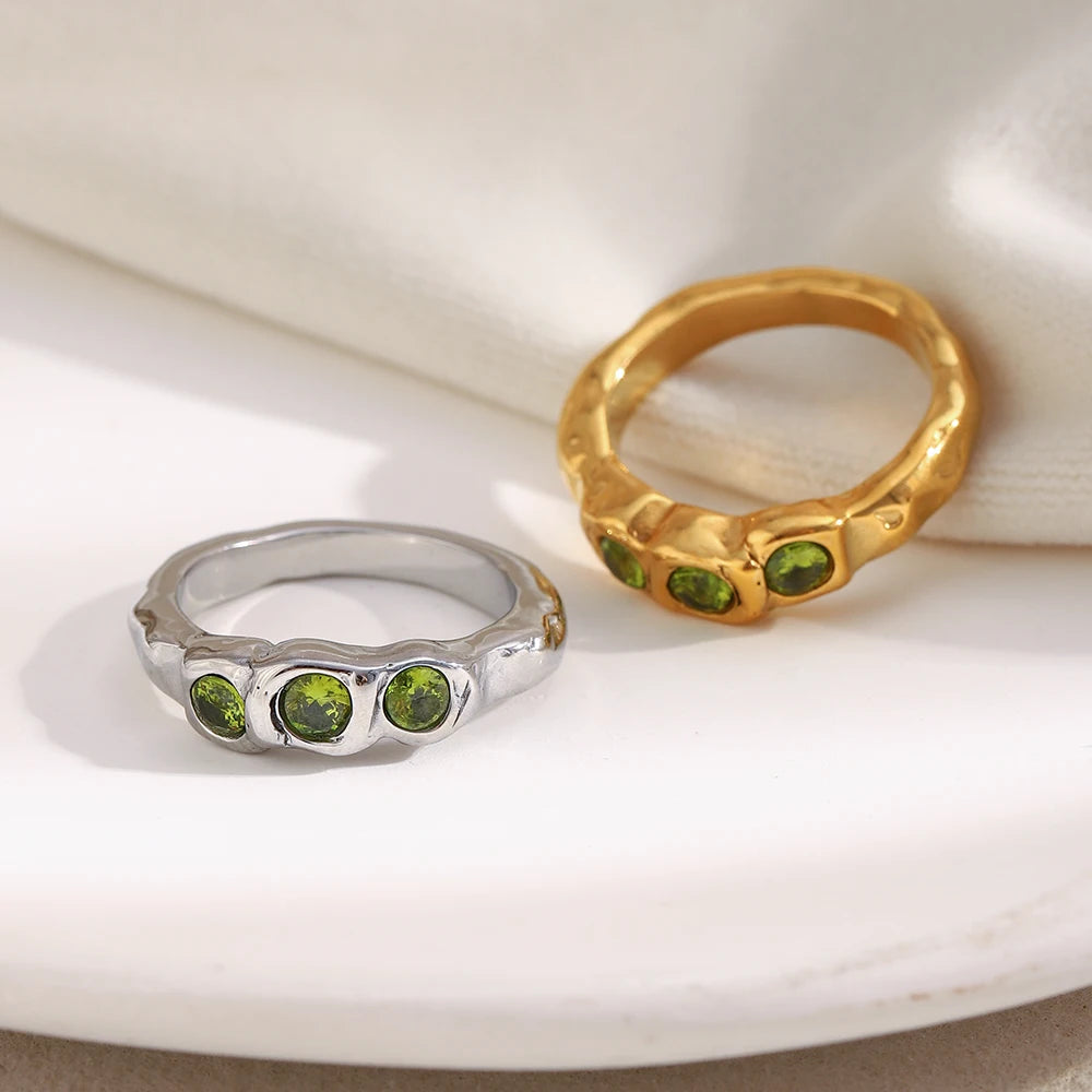Geometric Elegance Zircon Cocktail Ring