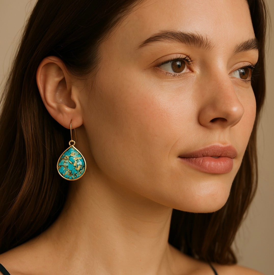 Turquoise Mosaic Drop Earrings