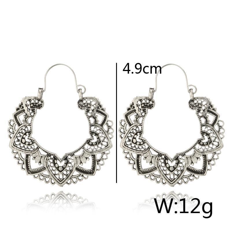 Boho Lotus Hoop Earrings Boho Peak