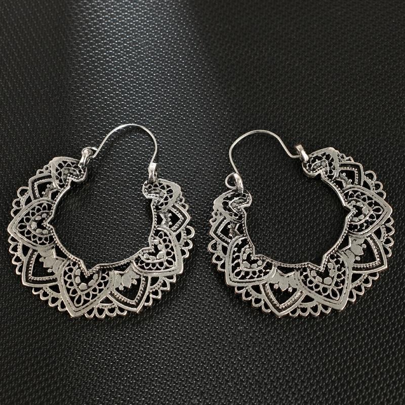 Boho Lotus Hoop Earrings Boho Peak