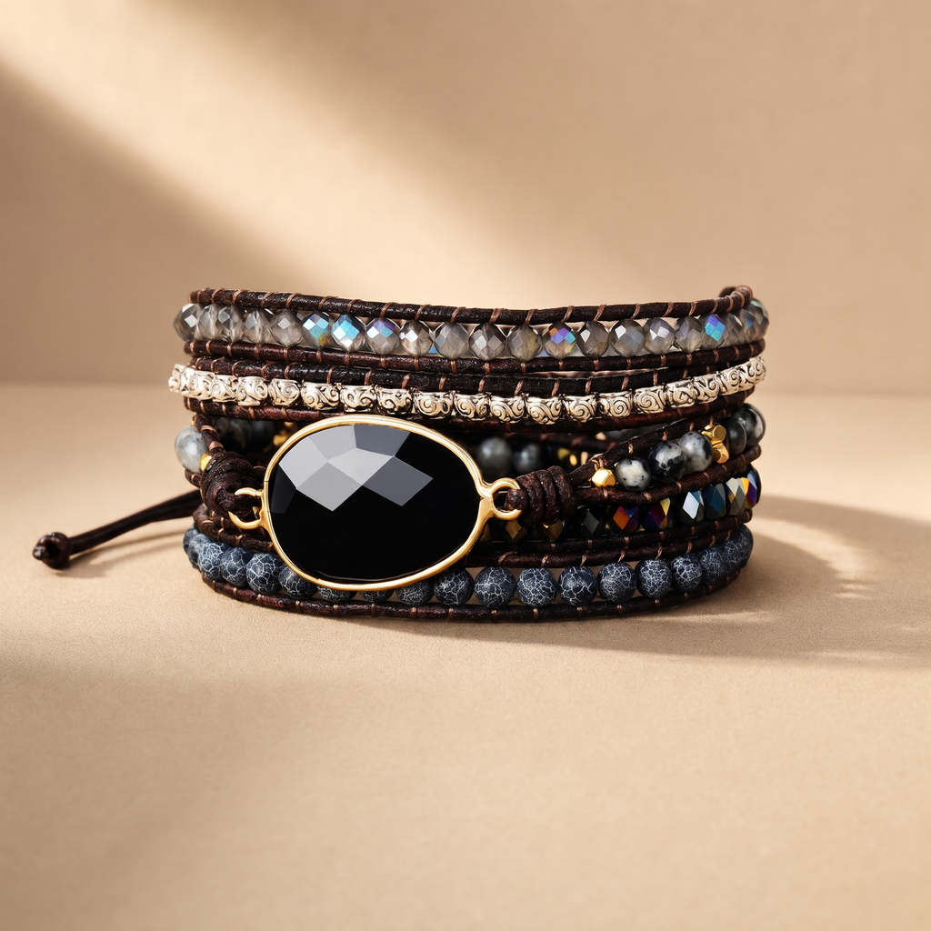 Grounded Onyx Wrap Bracelet - Studio