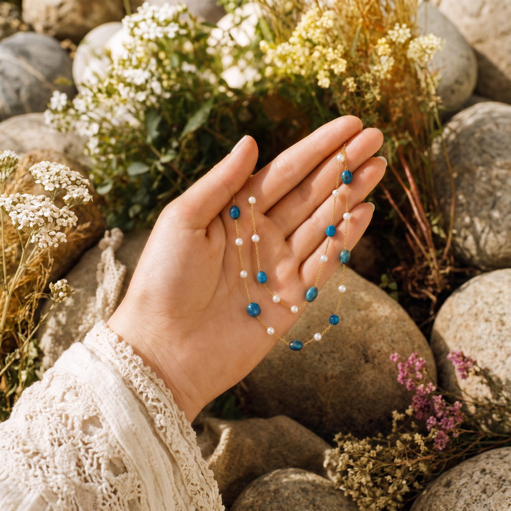 Inner Wisdom Layered Lariat Necklace - Lifestyle