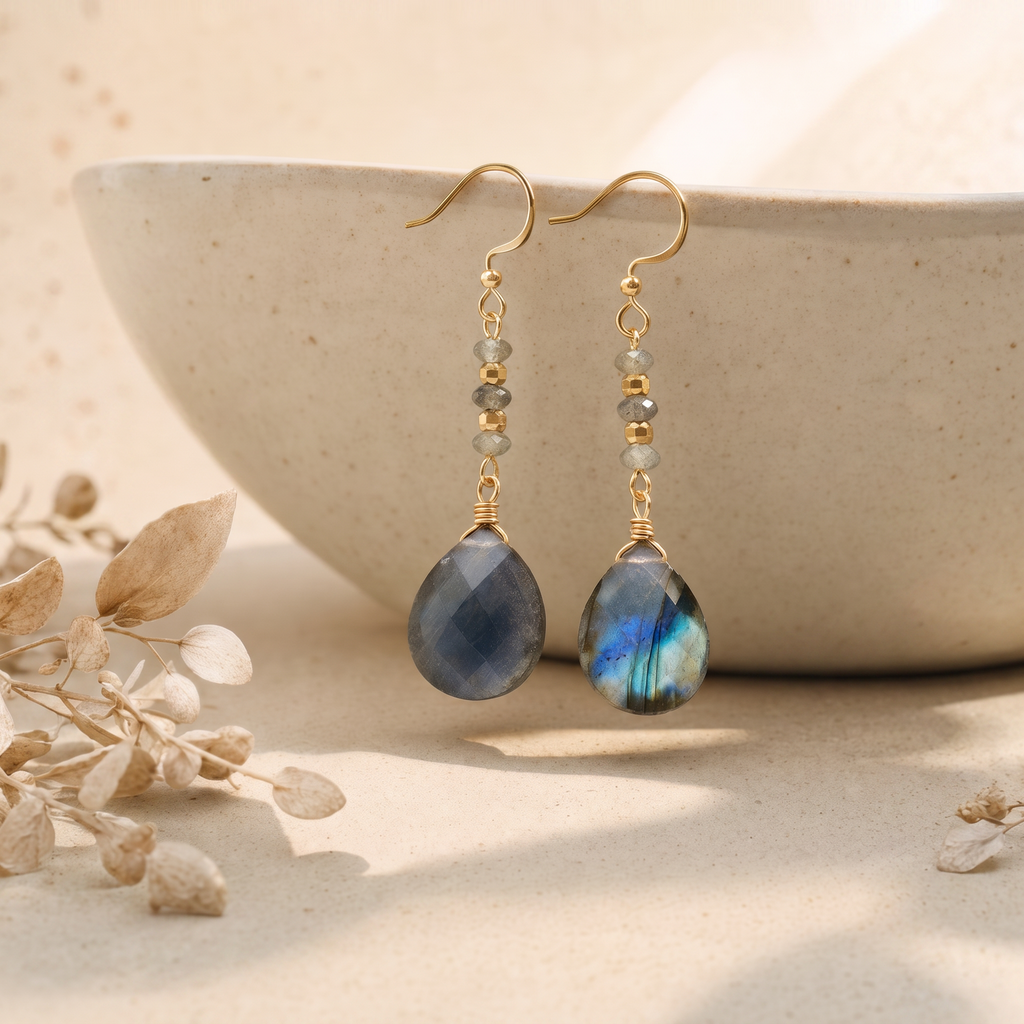 Free Spirit Wire-Wrapped Teardrop Earrings - Studio