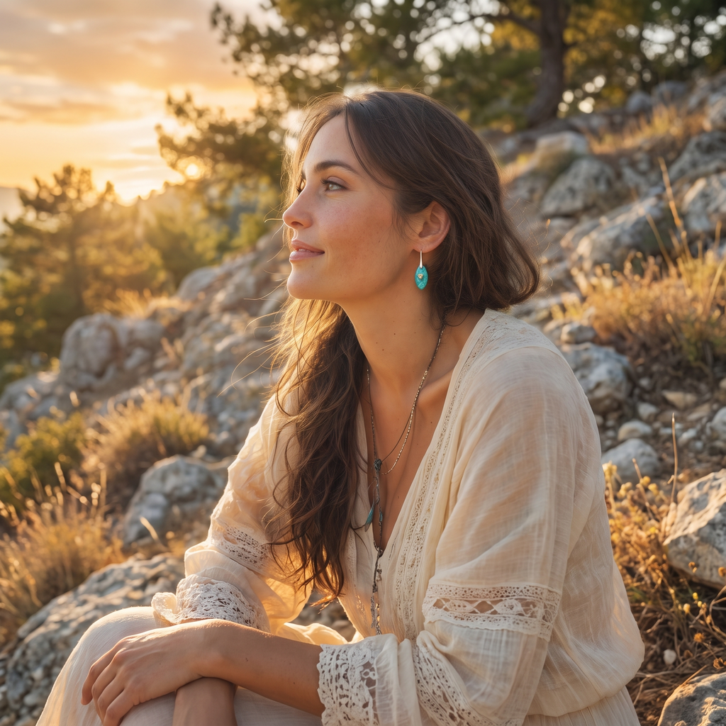 Wild Heart Rose Quartz Drop Earrings - Lifestyle