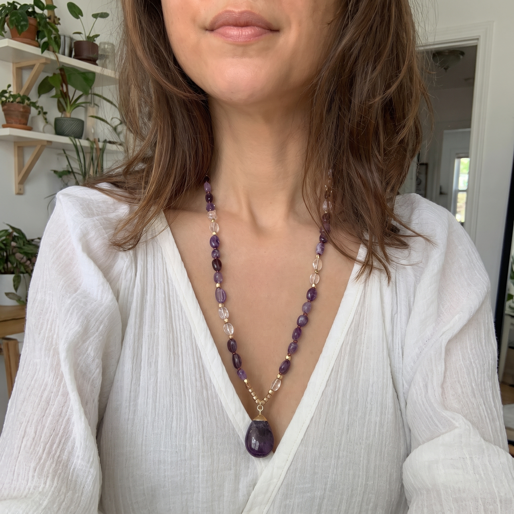 Tranquility Amethyst Statement Necklace - UGC