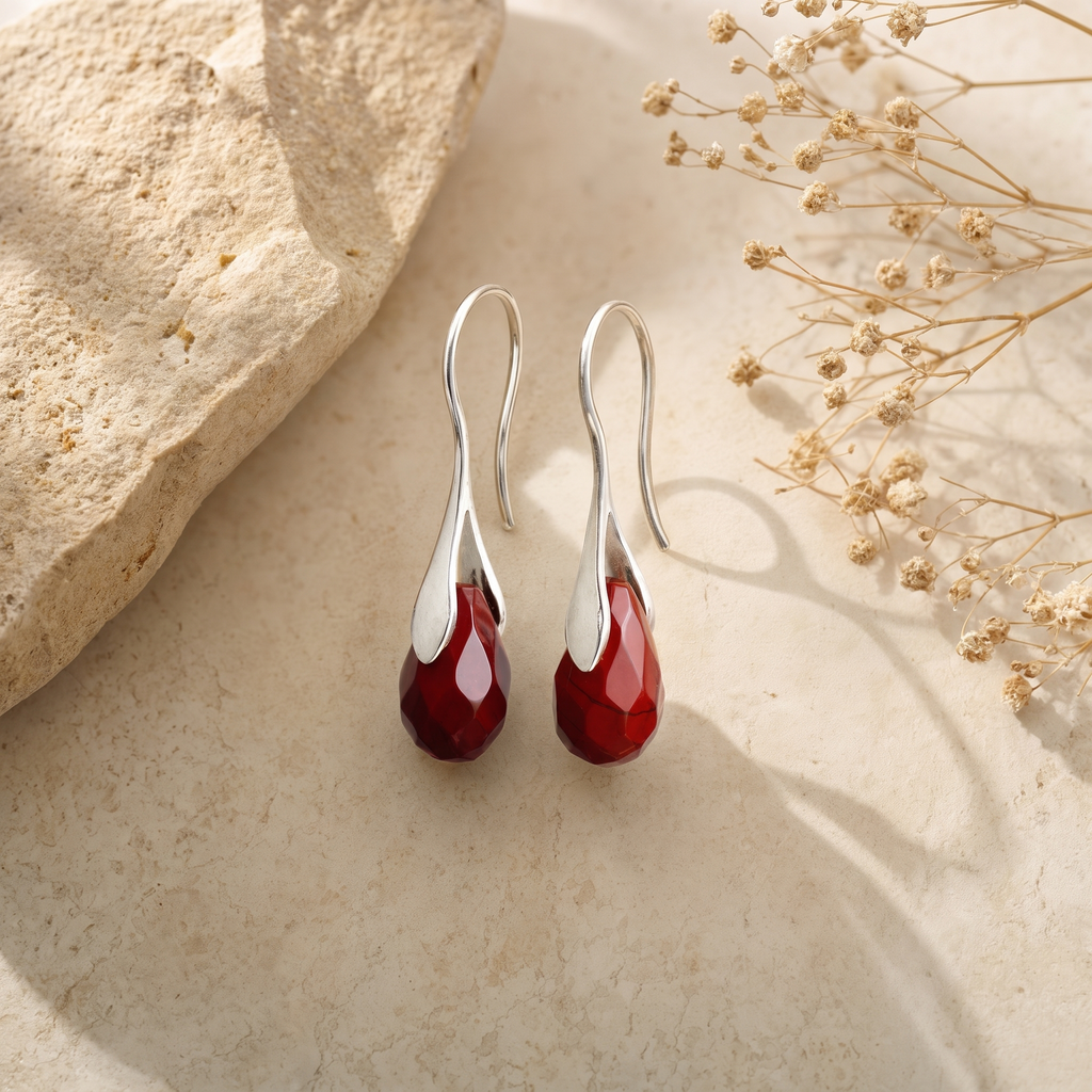Grounded Red Jasper Drop Earrings - Studio