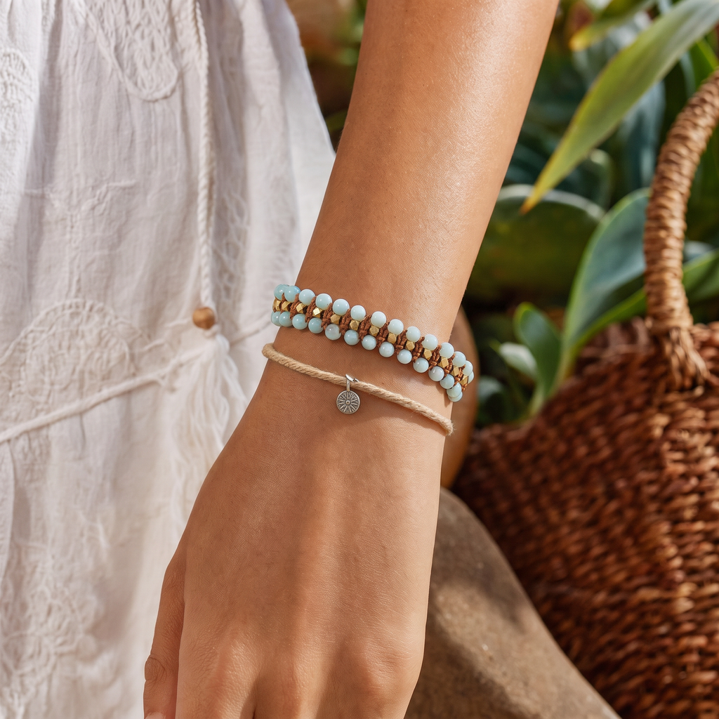 Free Spirit Amazonite Cord Bracelet - Lifestyle
