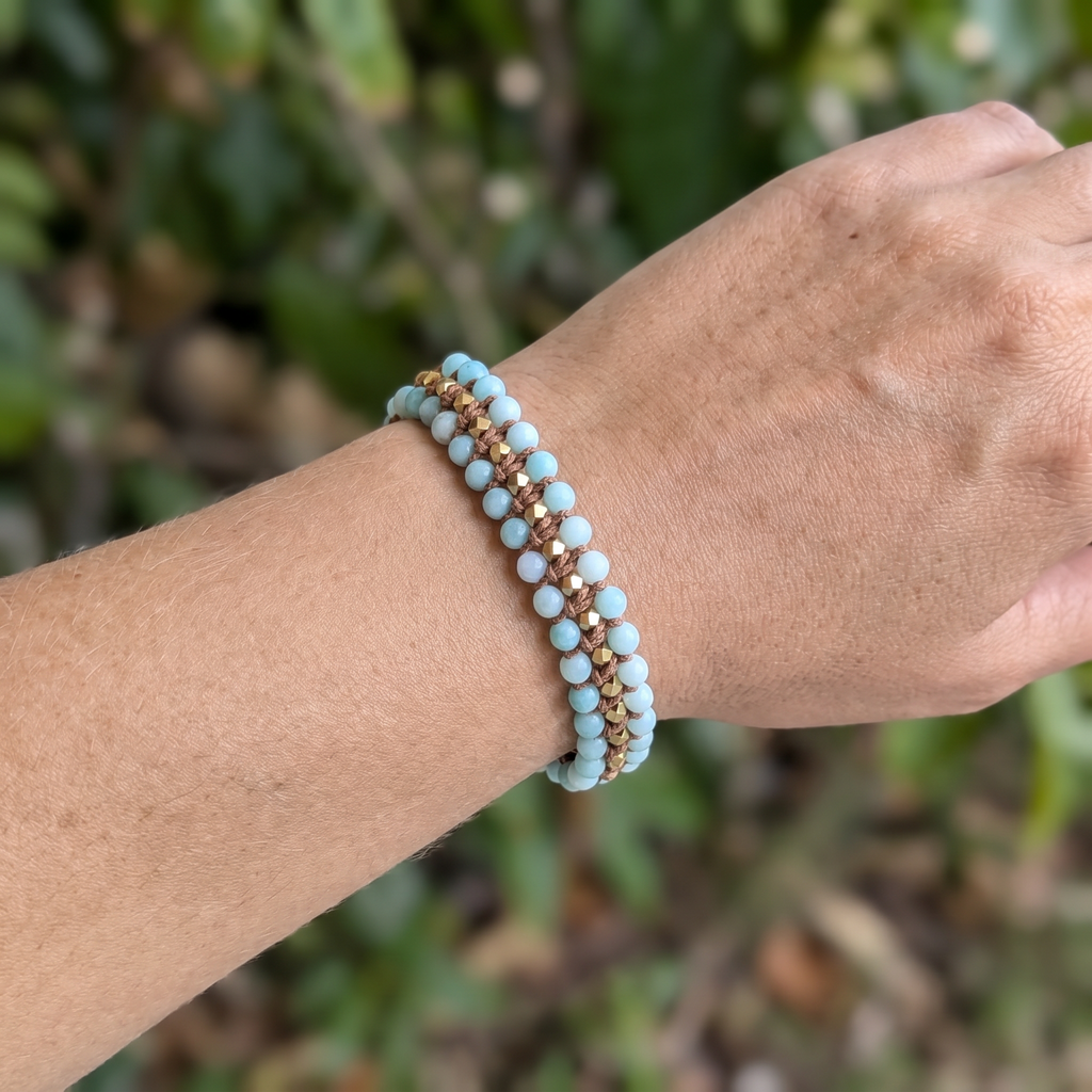 Free Spirit Amazonite Cord Bracelet - Close-up