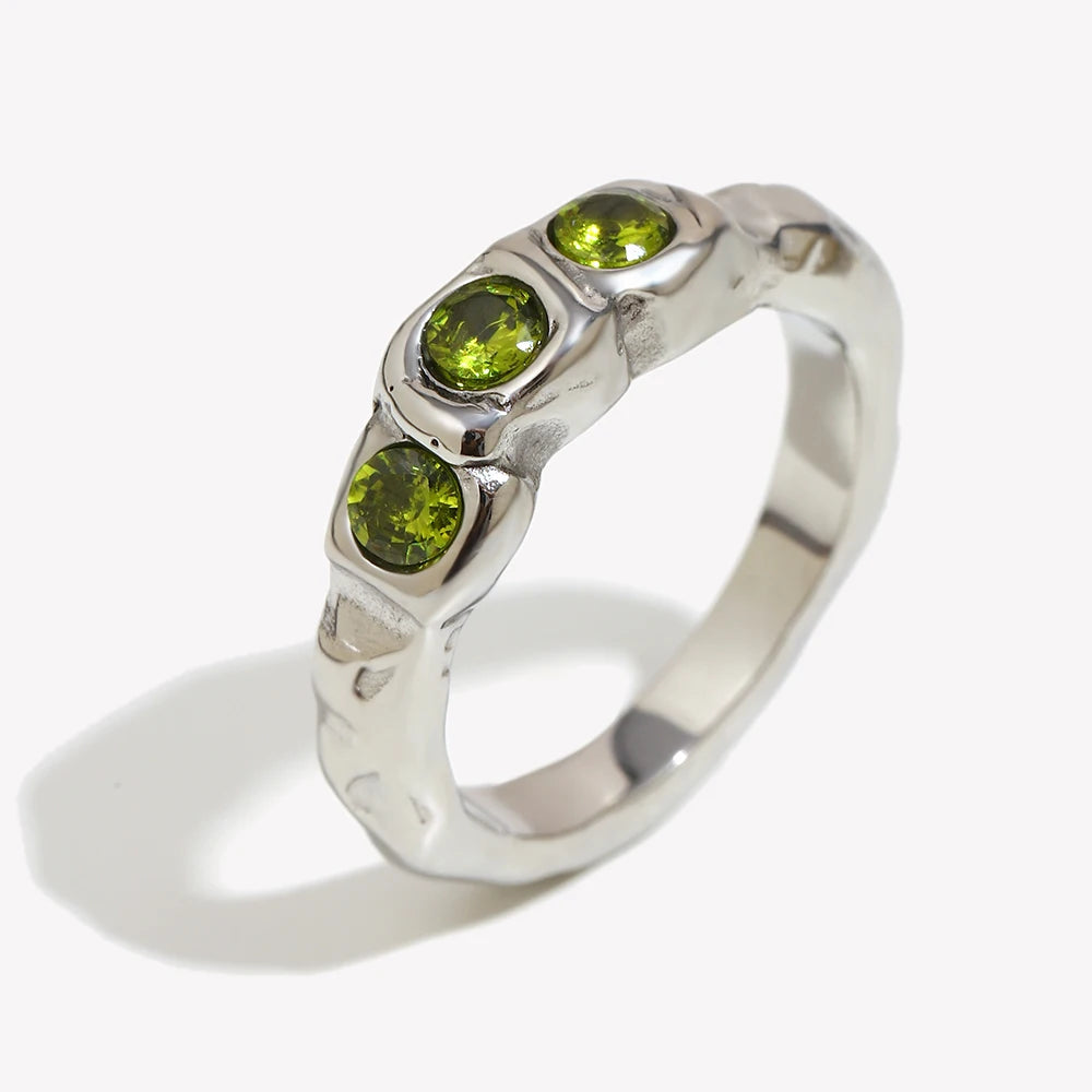 Geometric Elegance Zircon Cocktail Ring